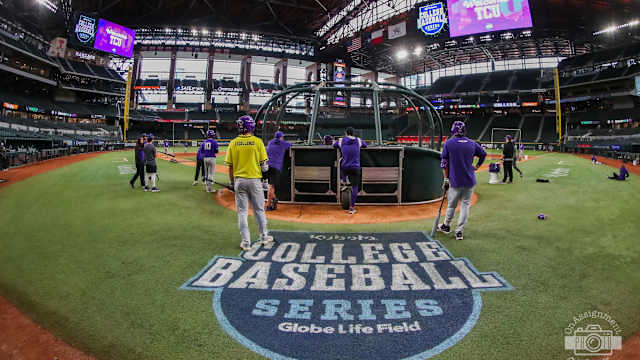 TCU Practicing before the Kubota Classic at Globe Life Field